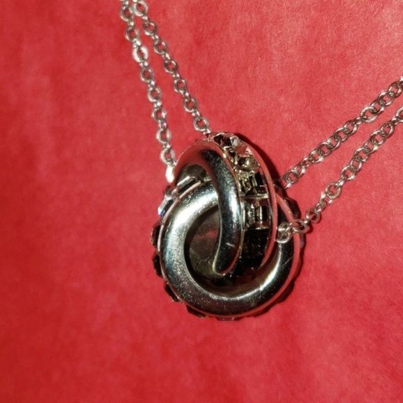 Brighton SPECTRUM RINGS Double Silver Swarovski Crystals Necklace NWT - Picture 7 of 10